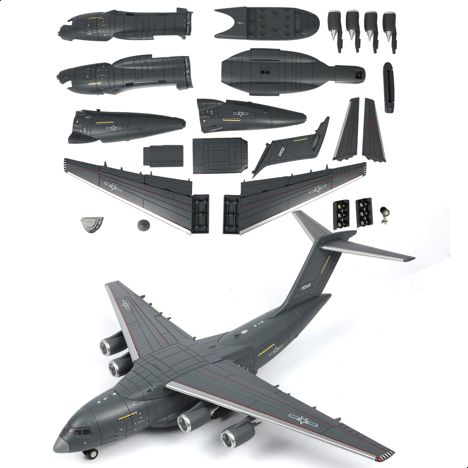 Model Kit Quick - 1:100 Schaal Y-20 Transportvliegtuigen Snelle Montage